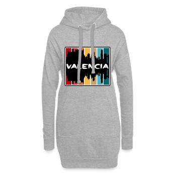 Valencia Spanien Skyline Silhouette Reise Souvenir - Hoodie-Kleid - Grau meliert - Vorne