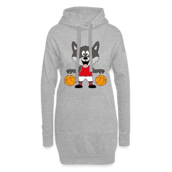 WOLF - BASKETBALL - SPORT - TIER - BABY - Hoodie-Kleid - Grau meliert - Vorne