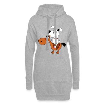 HUND - PFERD - PONY - REITEN - TIERE - Hoodie-Kleid - Grau meliert - Vorne