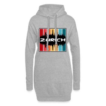 Zurich Schweiz Skyline Silhouette Travel Souve - Hoodie-Kleid - Grau meliert - Vorne