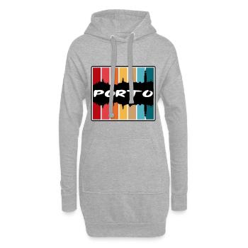 Porto Portugal Skyline Silhouette Reise Souvenir - Hoodie-Kleid - Grau meliert - Vorne