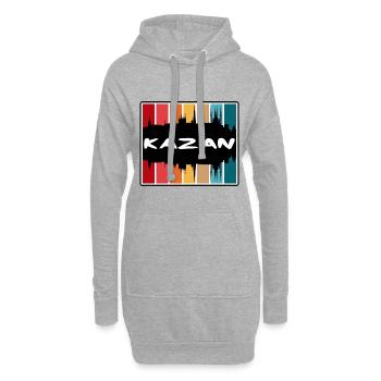 Kazan Russie Skyline Silhouette Souvenir de voyage - Sweat-shirt à capuche long Femme - gris chiné - Devant