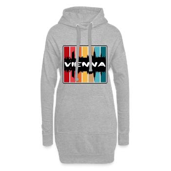 Vienne Autriche Skyline Silhouette Souvenir de voyage - Sweat-shirt à capuche long Femme - gris chiné - Devant