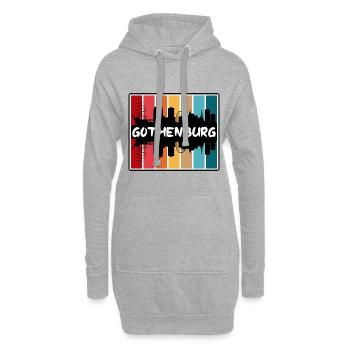 Göteborg Suède Skyline Silhouette Travel Souven - Sweat-shirt à capuche long Femme - gris chiné - Devant