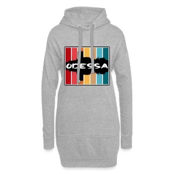 Odessa Ukraine Skyline Silhouette Souvenir de voyage - Sweat-shirt à capuche long Femme - gris chiné - Devant