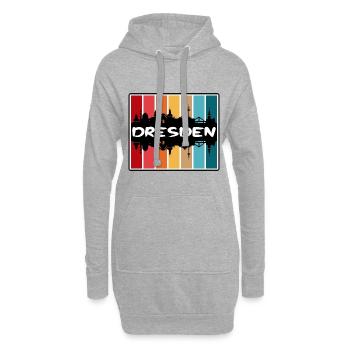 Dresde Allemagne Skyline Silhouette Souvenir de voyage - Sweat-shirt à capuche long Femme - gris chiné - Devant