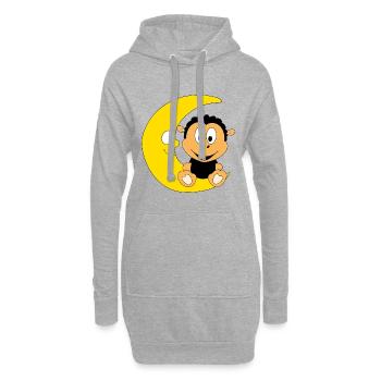 SCHWARZES SCHAF - MOND - TIER - KIND - BABY - Hoodie-Kleid - Grau meliert - Vorne