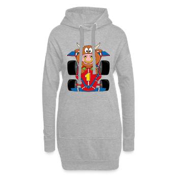 RENNFAHRER - AUTO - RENNWAGEN - BULLE - STIER - Hoodie-Kleid - Grau meliert - Vorne