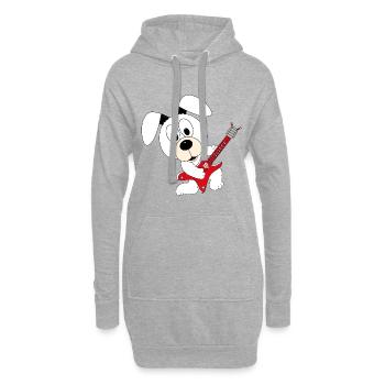 HUND - GITARRE - MUSIK - TIER - KIND - BABY - Hoodie-Kleid - Grau meliert - Vorne