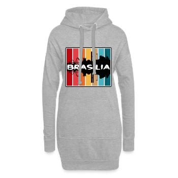 Brasilia Brésil Skyline Silhouette Souvenir de voyage - Sweat-shirt à capuche long Femme - gris chiné - Devant