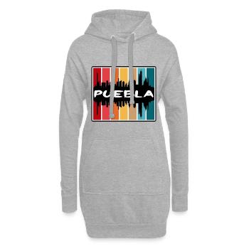 Puebla Mexiko Skyline Silhouette Reise Souvenir - Hoodie-Kleid - Grau meliert - Vorne