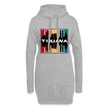 Tijuana Mexique Skyline Silhouette Souvenir de voyage - Sweat-shirt à capuche long Femme - gris chiné - Devant