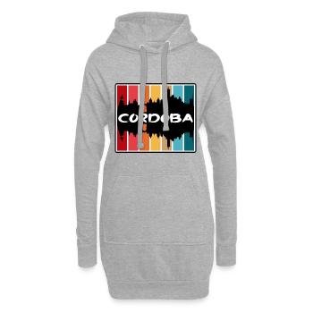 Cordoba Argentine Skyline Silhouette Travel Souven - Sweat-shirt à capuche long Femme - gris chiné - Devant