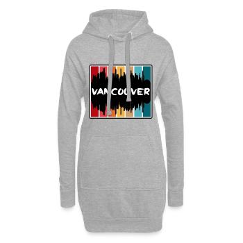 Vancouver Canada Skyline Silhouette Travel Souveni - Sweat-shirt à capuche long Femme - gris chiné - Devant