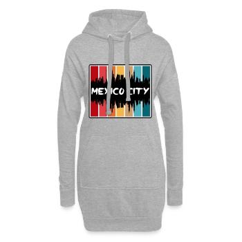 Mexiko-Stadt Mexiko Skyline Silhouette Reisen Souve - Hoodie-Kleid - Grau meliert - Vorne