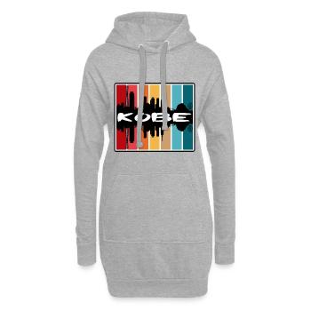 Kobe Japan Skyline Silhouette Reise Souvenir - Hoodie-Kleid - Grau meliert - Vorne