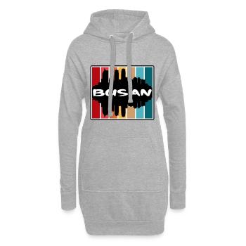 Busan South Korea Skyline Silhouette Travel Souven - Hoodie Dress - heather grey - Front