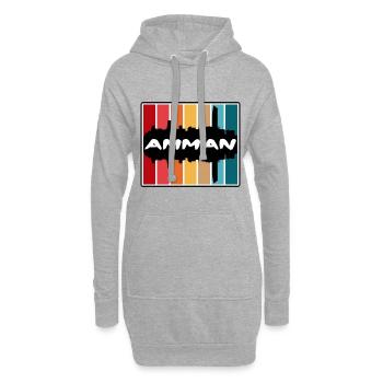 Amman Jordan Skyline Silhouette Souvenir de voyage - Sweat-shirt à capuche long Femme - gris chiné - Devant