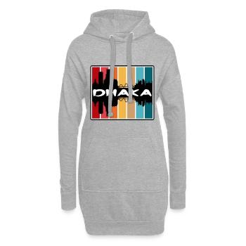 Dhaka Bangladesh Skyline Silhouette Voyage Souveni - Sweat-shirt à capuche long Femme - gris chiné - Devant