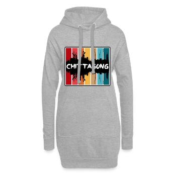 Chittagong Bangladesch Skyline Silhouette Reisen So - Hoodie-Kleid - Grau meliert - Vorne