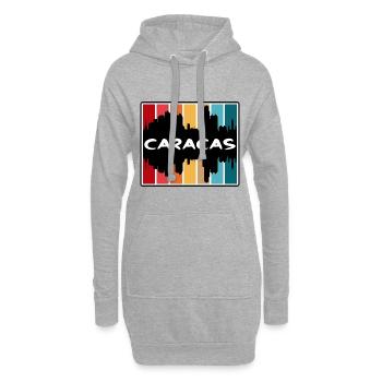Caracas Venezuela Skyline Silhouette Travel Souven - Sweat-shirt à capuche long Femme - gris chiné - Devant