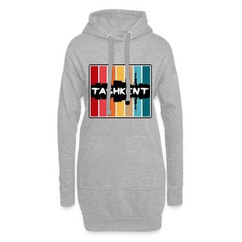 Tachkent Ouzbékistan Skyline Silhouette Souv Voyage Souv - Sweat-shirt à capuche long Femme - gris chiné - Devant