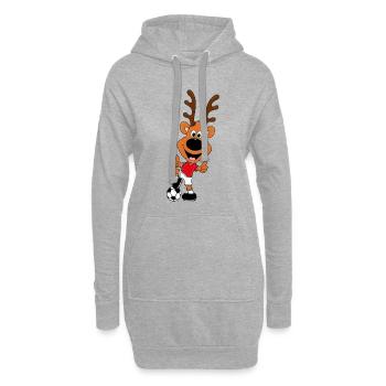 REH - FUßBALL - SPORT - TIER - KIND - BABY - Hoodie-Kleid - Grau meliert - Vorne