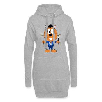 ZAUBERER - MAGIER - BIBER - OTTER - MARDER - Hoodie-Kleid - Grau meliert - Vorne