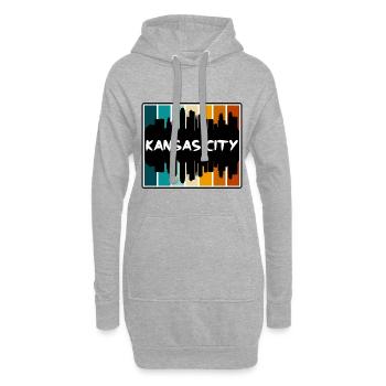 Kansas City Missouri USA Skyline Silhouette Reisen - Hoodie-Kleid - Grau meliert - Vorne