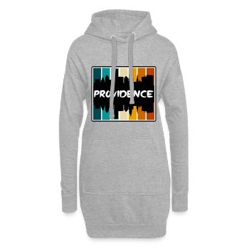 Providence Rhode Island États-Unis Skyline Silhouette Tra - Sweat-shirt à capuche long Femme - gris chiné - Devant