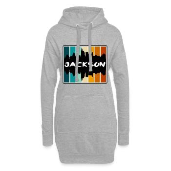 Jackson Mississippi États-Unis Skyline Silhouette Voyage - Sweat-shirt à capuche long Femme - gris chiné - Devant