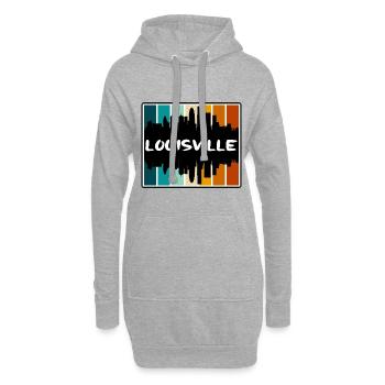 Louisville Kentucky USA Skyline Silhouette Reisen - Hoodie-Kleid - Grau meliert - Vorne