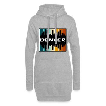 Denver Colorado États-Unis Skyline Silhouette Souv de voyage - Sweat-shirt à capuche long Femme - gris chiné - Devant