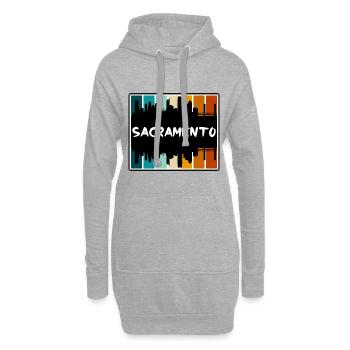Sacramento California Usa Skyline Silhouette Trave - Hoodie-Kleid - Grau meliert - Vorne