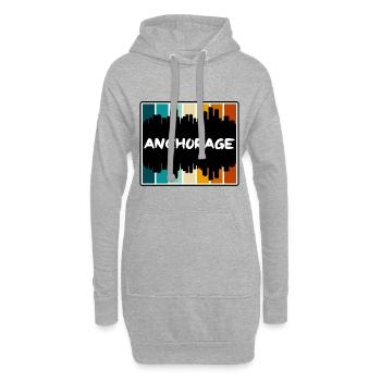 Anchorage Alaska Usa Skyline Silhouette Travel Sou - Hoodie-Kleid - Grau meliert - Vorne