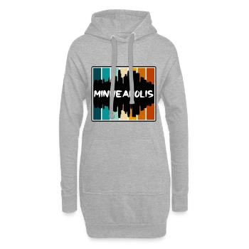 Minneapolis Minnesota Usa Skyline Silhouette Trave - Hoodie-Kleid - Grau meliert - Vorne