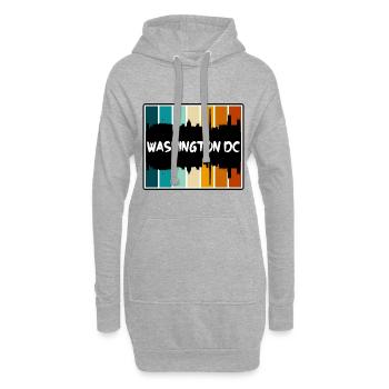 Washington Dc Washington États-Unis Skyline Silhouette Tr - Sweat-shirt à capuche long Femme - gris chiné - Devant