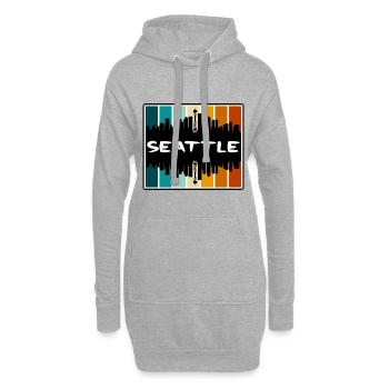 Seattle Washington Usa Skyline Silhouette Travel S - Hoodie-Kleid - Grau meliert - Vorne