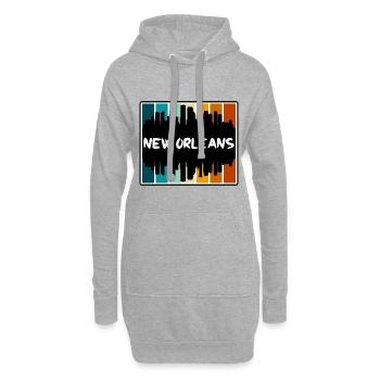 Nouvelle-Orléans Louisiane États-Unis Skyline Silhouette Trave - Sweat-shirt à capuche long Femme - gris chiné - Devant