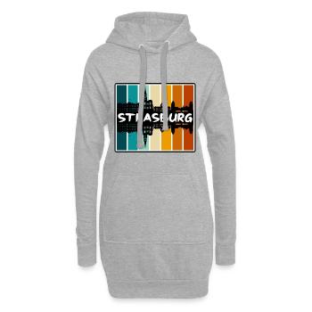 Strasbourg France Skyline Silhouette Travel Souveni - Sweat-shirt à capuche long Femme - gris chiné - Devant