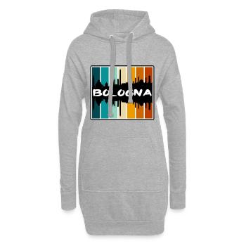 Bologne Italie Skyline Silhouette Souvenir de voyage - Sweat-shirt à capuche long Femme - gris chiné - Devant