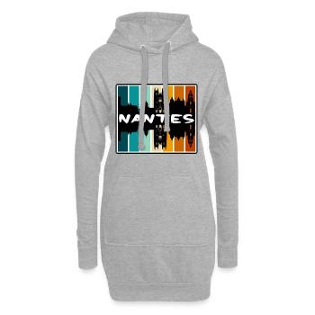 Nantes France Skyline Silhouette Voyage Souvenir - Sweat-shirt à capuche long Femme - gris chiné - Devant