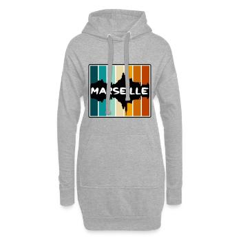 Marseille Frankreich Skyline Silhouette Reise Souveni - Hoodie-Kleid - Grau meliert - Vorne