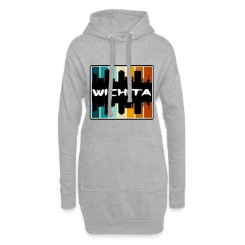 Wichita Kansas USA Skyline Silhouette Reisen Souve - Hoodie-Kleid - Grau meliert - Vorne