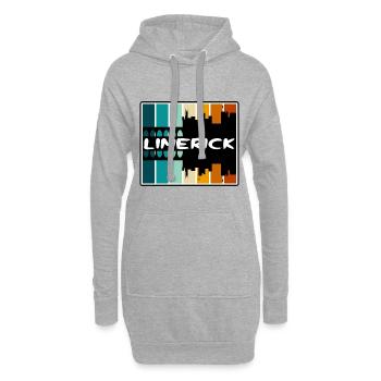 Limerick Irlande Skyline Silhouette Voyage Souveni - Sweat-shirt à capuche long Femme - gris chiné - Devant