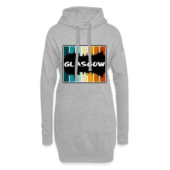 Glasgow Ecosse Skyline Silhouette Voyage Souveni - Sweat-shirt à capuche long Femme - gris chiné - Devant