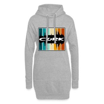 Cork Irlande Skyline Silhouette Souvenir de voyage - Sweat-shirt à capuche long Femme - gris chiné - Devant