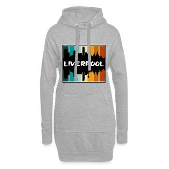 Liverpool Angleterre Skyline Silhouette Travel Souven - Sweat-shirt à capuche long Femme - gris chiné - Devant