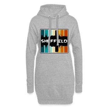 Sheffield Angleterre Skyline Silhouette Travel Souven - Sweat-shirt à capuche long Femme - gris chiné - Devant