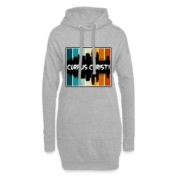 Corpus Christi Texas Usa Skyline Silhouette Travel - Hoodie-Kleid - Grau meliert - Vorne